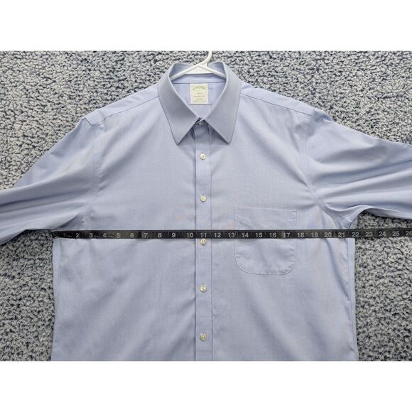 Brooks Brothers Milano Fit Oxford Dress Shirt Mens Size 16 2/3 Button Down Blue - Picture 8 of 11